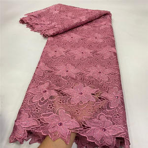 Tela de Encaje con Bordado Africano, Ecológica, Lujosa, de Poliéster/Algodón, el Mejor Servicio, Envío Rápido, 50/52 por Yarda, 3 kg - Product Image 1