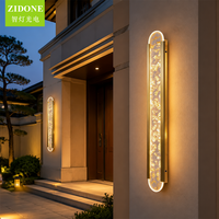 Lampe murale linéaire LED extérieure pour hôtel villa, IP65 étanche, éclairage solaire LED extérieur pour aménagement paysager