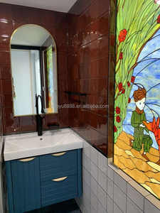 Vitral de Estilo Tiffany Europeo Personalizado, Hecho a Mano en China, Diseño de Vidrio Sólido Teñido, Duradero, para Iluminación Decorativa de Puertas y Ventanas - Product Image 4