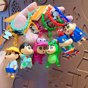 Porte-clés PVC électroplaqué Shin-chan de haute qualité, mignon, en forme 3D, tendance mode, pour clés de voiture et pendentif de sac à dos - Product Image 3