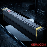 YOSUN 19 pouces 1U 6 voies 15A 125V UK/EU PDU à montage en rack avec fusible Câble d'alimentation 2M
