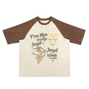 Manufacturer Wholesale Mens Ringer t Shirt 3D <b>Foam</b> Print Bubble <b>Letters</b> Custom Unisex Oversized Puff Print t Shirt - Product Image 1