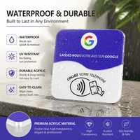 Tarjetas NFC NTAG 213 de Acrílico Resistente para Reseñas de Google con Adhesivo Fuerte