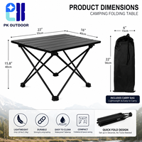 Table de camping pliable avec logo personnalisé, mobilier d'extérieur portable en aluminium pour les marques d'extérieur