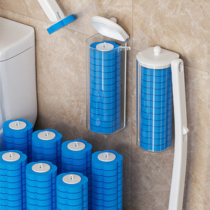Disposable Toilet <b>Brush</b> Wall Mounted Replacement Heads With Sponge Pads For Household Cleaning - Product Image 1