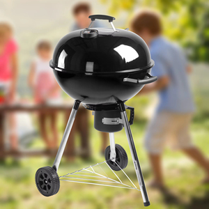 Parrilla redonda grande para barbacoa ahumadora de carbón de <span class=keywords><strong>22</strong></span> pulgadas con carrito - Product Image 1