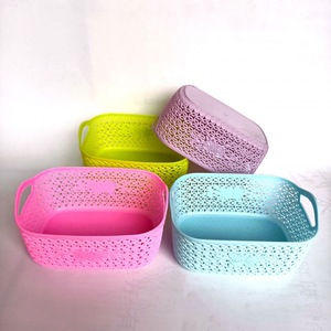 R277 Square Organizer <b>Basket</b>, Storage <b>Basket</b>, Hollowed-out Cosmetics and Jewelry Storage <b>Basket</b>, Colored <b>Plastic</b>, 1 Yuan - Product Image 2