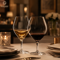 Bleifreies Kristallweinglas-Set im Kimura-Stil, große Weingläser 470ml 320ml, ultradünne Dessertweingläser mit kurzem Stiel