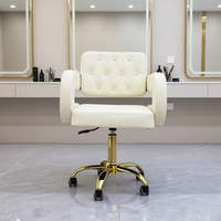 Fauteuil de Barbier Portable en Cuir Synthétique Marron Moderne, Mobilier de Salon Professionnel, Style Contemporain pour Salon