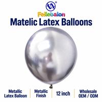 Ballons en latex métallisé en gros, 12 pouces, 100 unités, CE/EN71/BSCI/CPC - Fournitures de fête en vrac pour la remise des diplômes et les anniversaires