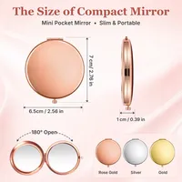 Custom Logo Round Pocket Glass Metal Frame Double-Sided Magnifier Makeup Mirror Portable Compact Wedding Party Gift