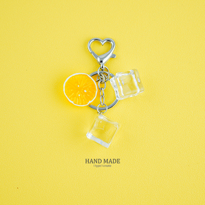 Pendentif porte-clés à la mode citron glaçon, porte-clés <span class=keywords><strong>de</strong></span> voiture exquis, décoration <span class=keywords><strong>de</strong></span> sac à dos unisexe - Product Image 4