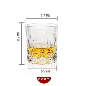 2025 vendita calda Vodka tazza di vetro addensata 220ml di <span class=keywords><strong>Tequila</strong></span> senza piombo bicchiere di vetro di Whisky tazza di Rum Cognac Vodka liquore bicchieri di Whisky - Product Image 2