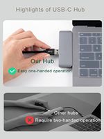 Hub USB C 4 en 1, 4 Puertos USB 3.0, Divisor sin Cables, Hub de Datos Portátil para Laptops y Teléfonos, Compatible con Windows/Linux/iOS