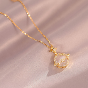 Collier en pierre œil de chat <span class=keywords><strong>planète</strong></span> personnalisé avec zircon bijoux en acier inoxydable pendentif romantique rêveur - Product Image 5