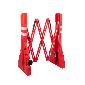 Barrera de Tráfico Portátil, Retráctil, Expandible, Plegable, Rellenable con Agua, Reflectante, Material PE+PP, Barricada Roja/<span class=keywords><strong>Amarilla</strong></span> para Carreteras - Product Image 1