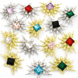 Colgante de Aleación Dorada con Dije de Estrella Radiante y Piedra de Cristal Cuadrada para Adorno de Traje de Danza Flamenca - Product Image 4
