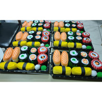 Nouvelle Arrivée Chaussettes Fantaisie Tendance à Motif Alimentaire Sushi, Lot de Chaussettes en Coton Tricoté Amusantes Thème Saumon pour Enfants avec Boîte d'Emballage