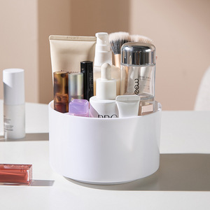 Rotation Cosmetic Organizer 1-3L Plastic Simple Style Makeup Storage Desktop Rotating Container - Product Image 2