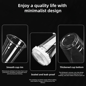Vasos y Tapas Desechables de Plástico PET, Impresión Personalizada Disponible para Bebidas Frías, Té Boba, Comida para Llevar - Product Image 2