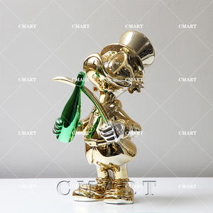 Escultura de Pato Cromado <span class=keywords><strong>MC</strong></span> con Espada, Precio de Fábrica, Artesanía en Resina, Pato Dagobert, Escultura Pop Art - Product Image 1