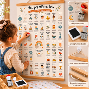 Poster personnalisé pour bébé Pafu avec kit de tampons dateurs, <span class=keywords><strong>tableau</strong></span> de souvenirs pour les premiers moments, décoration murale pour chambre d'enfant, ensemble cadeau - Product Image 5
