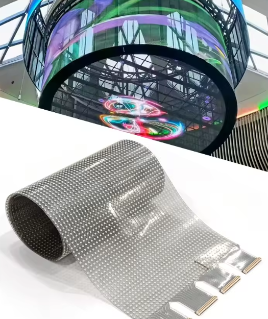 2025 New P4 1000x240mm Flexible High Brightness Film LED Screen with Custom Sizes for Indoor Commercial Advertising Display