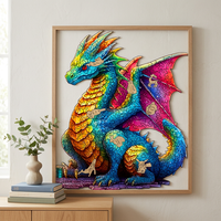 Boîte cadeau promotionnelle personnalisée avec logo, puzzle éducatif, art fantaisie dragon, impression CMYK sur carton gris, découpe de précision, finition mate