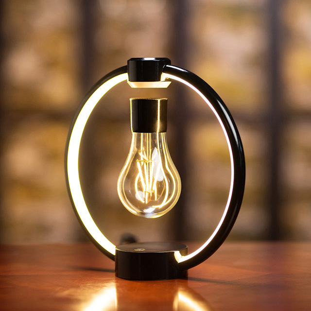 Creative Magnetic Levitation Light Bulb Birthday Valentine's Day Ornament Home Decor Night Light for Boys Girls Custom Desktop