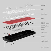 Keyboard Ousaid 60% DIY Gaming Hotswappable 5pins PCB DK61S Keyboard Mekanik DIY