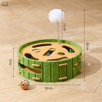Jouet interactif pour chat, circuit de balles rond et carré, avec clochette intégrée, balles et ressorts, cadre en feutre durable, jouet d'enrichissement pour chatons