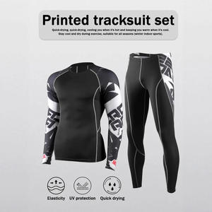 ชุดเสื้อและกางเกงแขนยาวแห้งเร็วระบายอากาศได้ดีสำหรับผู้ชายสำหรับกีฬากลางแจ้งฟิตเนสขนาดยุโรปและอเมริกาพิมพ์ลาย - Product Image 4