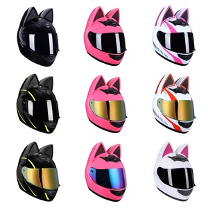 新工場直販 女の子用電動バイク 猫耳付きオープンフェイスヘルメット オールシーズン対応 ABS素材 DOT認証済み - Product Image 6