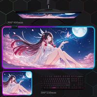 Alas Mouse Gaming RGB BSCI Direct Hotsale Ukuran Besar LED Menyala Alas Meja Custom Print E-sport Alas Keyboard Extended