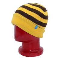 Topi rajut anak-anak akrilik kualitas tinggi topi lebah lebah topi kustom bordir logo topi aman bergaris hangat musim dingin beanie