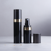 Flacon pompe sans air cylindrique en PP 15ml/30ml/50ml, pulvérisateur à fine brume blanc, sérigraphié, pour sérum de soin et cosmétiques