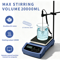 Agitateur magnétique chauffant infrarouge WEIAI 7 pouces 100-1500 tr/min 20L avec écran LCD numérique pour laboratoire de biotechnologie, cosmétique et chimie organique