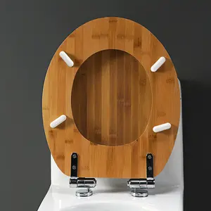 Eco Friendly Natural Wood Toilet Seat Round Toilet Seat Cover For Standard Toilets