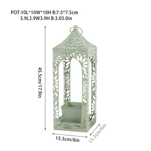 Farol Decorativo Moderno <span class=keywords><strong>de</strong></span> Hierro <span class=keywords><strong>Forjado</strong></span> <span class=keywords><strong>de</strong></span> Primera Calidad para Decoración del Hogar y Bodas, Diseño Multifuncional, Florero, Portavelas - Product Image 2