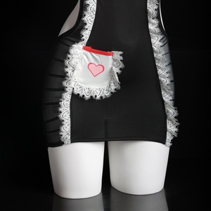 <b>Sexy</b> Maid Lingerie <b>Set</b> Full Cup One Piece Women's Nightgown With Lace And Bow Design - Product Image 2