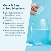 Limpiador Dental Nocturno, Tabletas Efervescentes para Limpieza de Retenedores y Dentaduras Postizas, Cuidado Bucal, 60 Tabletas
