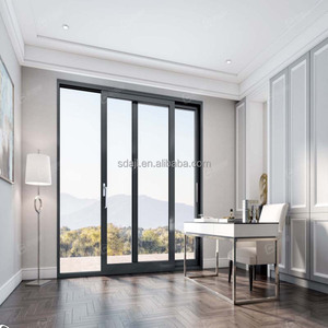 Puertas corredizas de alta calidad personalizadas con vidrio templado doble y puertas corredizas de aluminio con rotura térmica que ahorran energía a la venta - Product Image 1