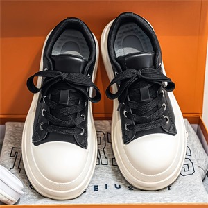 Chaussures décontractées polyvalentes à semelle épaisse pour le printemps, l'automne et l'hiver, chaussures rehaussantes pour hommes et femmes à bout large - Product Image 1