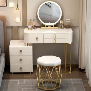 Modern Furniture Hotel Apartment Bedroom Set Adjustable Dressing <b>Table</b> <b>With</b> Mirror Wooden Make up <b>Table</b> <b>With</b> Led <b>Light</b> - Product Image 5