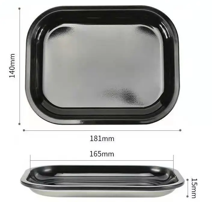 Black Rolling Plate Tray With Custom Design