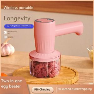 <span class=keywords><strong>2</strong></span> 1 şarj edilebilir kablosuz elektrikli yumurta çırpıcı el mikser USB mutfak pişirme aracı karıştırma kase gıda işleyen Blender çırpma - Product Image 3