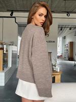 Cardigan en tricot décontracté pour femmes, longueur courte, col en V, manches longues, pull à encolure croisée, idéal pour le bureau, les voyages et les tenues de week-end