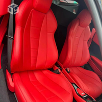 Vente en gros d'usine, housses de siège de haute qualité pour remplacement de sièges Ferrari, en cuir véritable rouge