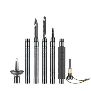 Customized Multifunctional Hiking <b>Poles</b> Aluminum Alloy 106Cm <b>Telescopic</b> Folding Outdoor Trekking Stick With Tools - Product Image 2