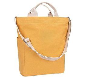Bolsas de Mano Personalizadas al por Mayor 2026, Bolsa de Compras de Lona Creativa con Logotipo Impreso, Bolsa de Hombro Casual Amarilla, Bolsas Cruzadas para Mujer - Product Image 1